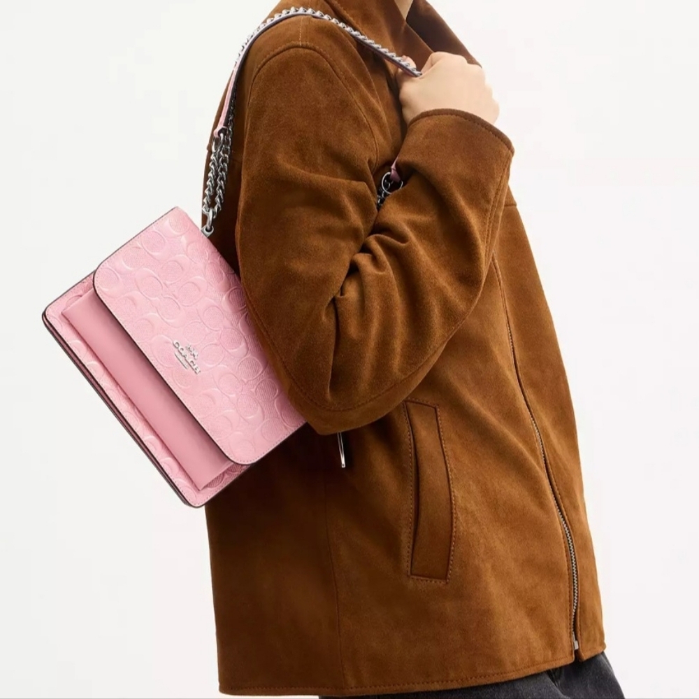 Coach Klare Pink Embossed Crossbody Bag - Picture 5 of 7